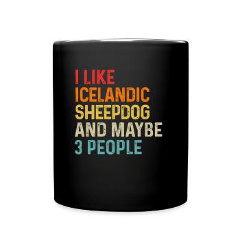 J’aime le chien de berger islandais et peut-être le chien de 3 personnes - Mug uni - noir - Devant