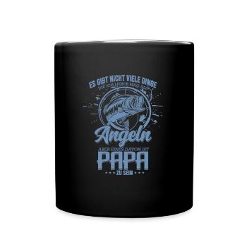 Angler Papa es gibt nicht viele Dinge die ich - Tasse einfarbig - Schwarz - Vorne