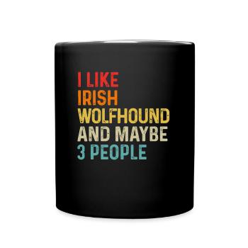 J’aime Irish Wolfhound et peut-être 3 personnes Dog - Mug uni - noir - Devant