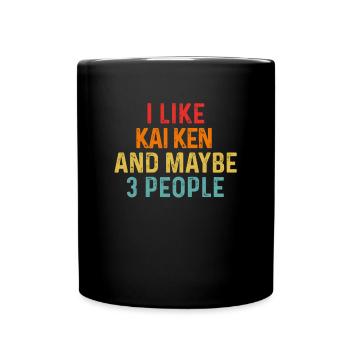 I Like Kai Ken And Maybe 3 People Dog Lover Retro - Full Colour Mug - black - Front
