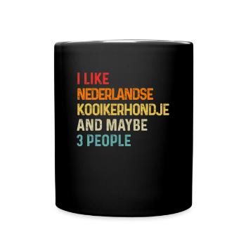 J’aime Nederlandse Kooikerhondje et peut-être 3 - Mug uni - noir - Devant