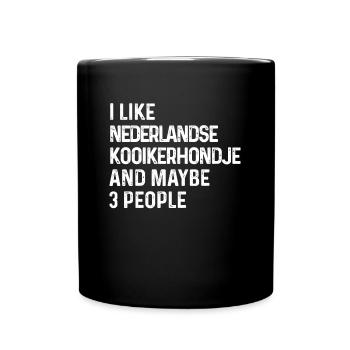 J’aime Nederlandse Kooikerhondje et peut-être 3 - Mug uni - noir - Devant