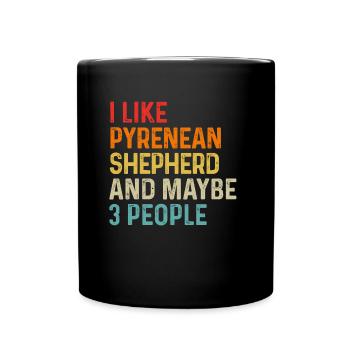 J’aime le berger pyrénéen et peut-être 3 personnes chien - Mug uni - noir - Devant