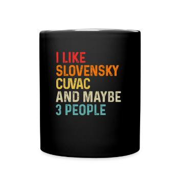 J’aime Slovensky Cuvac et peut-être 3 personnes chien - Mug uni - noir - Devant