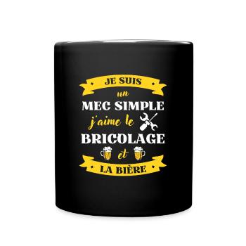 mec simple bricolage biere humour bricoleur cadeau - Mug uni - noir - Devant