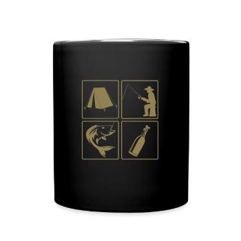 Fishing Beer Camping Camping Gifts - Full Colour Mug - black - Front