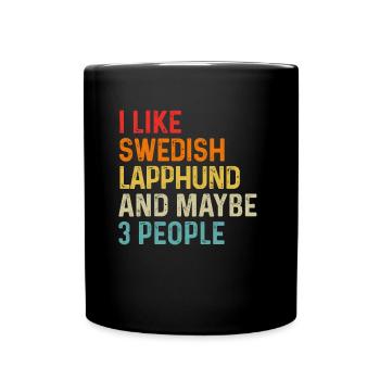 J’aime le suédois Lapphund et peut-être 3 personnes chien - Mug uni - noir - Devant
