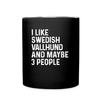 J’aime le vallhund suédois et peut-être le chien de 3 personnes - Mug uni - noir - Devant
