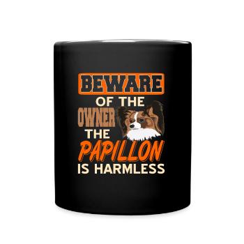 Attention au propriétaire, le Papillon est harml - Mug uni - noir - Devant