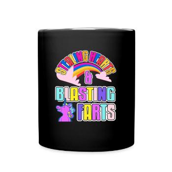 Steal hearts and dashes blow up unicorn fart Einh - Full Colour Mug - black - Front