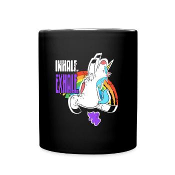 Inhalez Expire Licorne Pet Rainbow Fart - Mug uni - noir - Devant