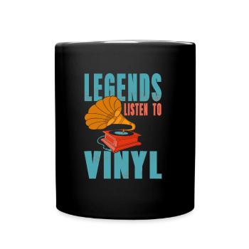 Legends listen to vinyl records - Full Colour Mug - black - Front