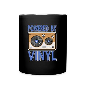 Powered by Vinyl Records - Full Colour Mug - black - Front
