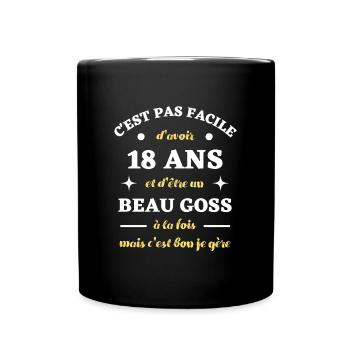 beau goss 18 ans homme humour anniversaire cadeau - Mug uni - noir - Devant
