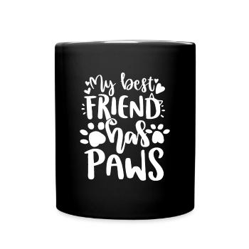 My best friend has paws cats cat possessions - Full Colour Mug - black - Front