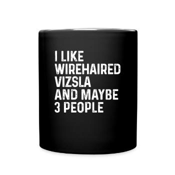 J’aime Wirehaired Vizsla et peut-être 3 personnes Chien - Mug uni - noir - Devant