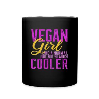 Vegan Veganer Veganerin Geschenk Frauen - Tasse einfarbig - Schwarz - Vorne
