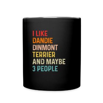 J’aime Dandie Dinmont Terrier et peut-être 3 personnes - Mug uni - noir - Devant