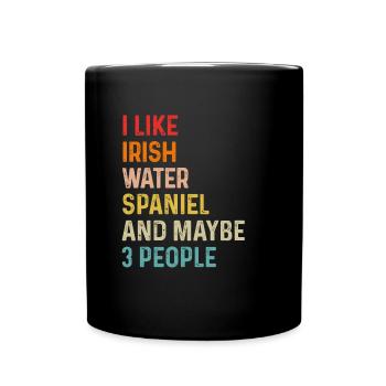 J’aime l’épagneul d’eau irlandais et peut-être 3 personnes - Mug uni - noir - Devant