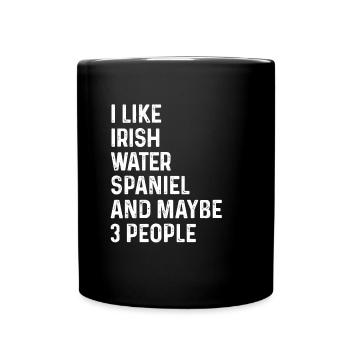 J’aime l’épagneul d’eau irlandais et peut-être 3 personnes - Mug uni - noir - Devant