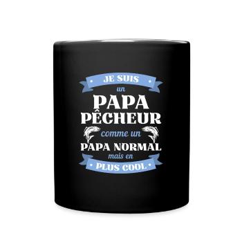 papa pecheur cool humour peche homme cadeau drole - Mug uni - noir - Devant