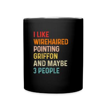 J’aime le griffon pointant à poil de fil et peut-être 3 - Mug uni - noir - Devant
