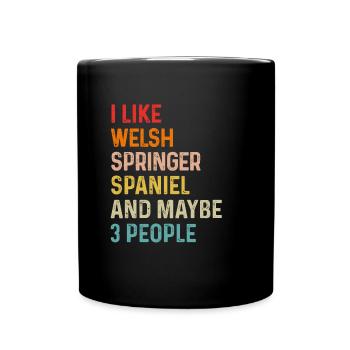 J’aime Welsh Springer Spaniel et peut-être 3 personnes - Mug uni - noir - Devant