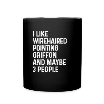 J’aime le griffon pointant à poil de fil et peut-être 3 - Mug uni - noir - Devant