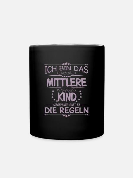 Familie Kinder mittleres Kind - Tasse einfarbig - Schwarz