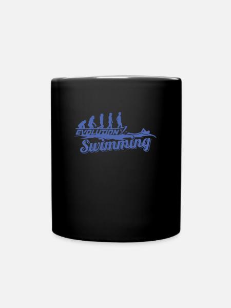 Evolution of the swimmer's swimmer - Full Colour Mug - black