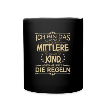 Familie Kinder mittleres Kind - Tasse einfarbig - Schwarz - Vorne