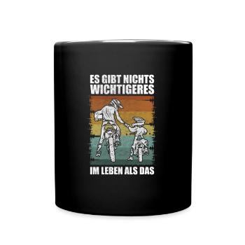 Motocross Geschenk Motorradfahrer Motorrad Enduro - Tasse einfarbig - Schwarz - Vorne