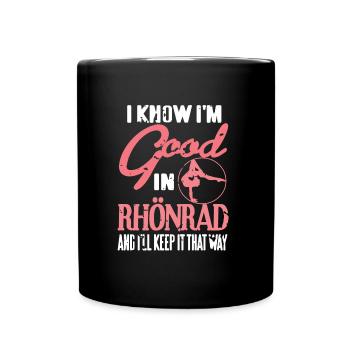 Je sais que je suis bon à Rhönrad - Mug uni - noir - Devant
