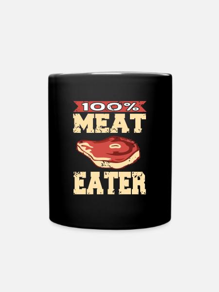 100% Fleischfresser - Tasse einfarbig - Schwarz