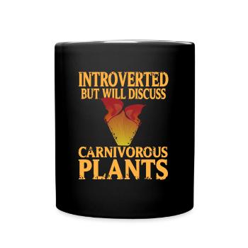 Introvert ready about carnivorous plant - Full Colour Mug - black - Front