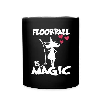 fille de unihockey de floorball - Mug uni - noir - Devant