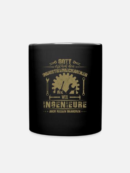 Gott erschuf den Industriemechaniker weil - Tasse einfarbig - Schwarz
