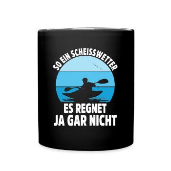 Kajak Geschenkidee Kanu Paddeln Kajakfahren - Tasse einfarbig - Schwarz - Vorne