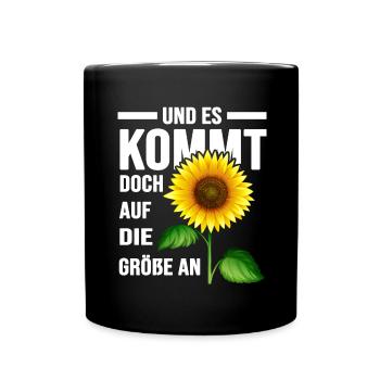 größte sonnenblume im garten gartenglück schreber - Tasse einfarbig - Schwarz - Vorne