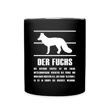 waldbewohner fuchs aus dem wald fuchs-steckbrief - Tasse einfarbig - Schwarz - Vorne