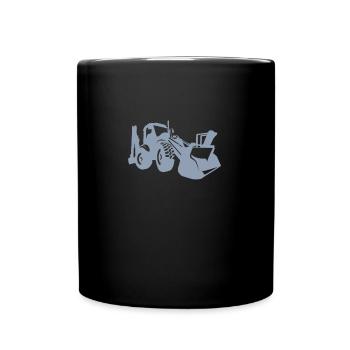 Baggerfahrer Bagger Frontlader Sprüche - Tasse einfarbig - Schwarz - Vorne