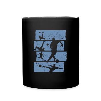 Fußball T-Shirt Retro Vintage Fußballspieler - Tasse einfarbig - Schwarz - Vorne
