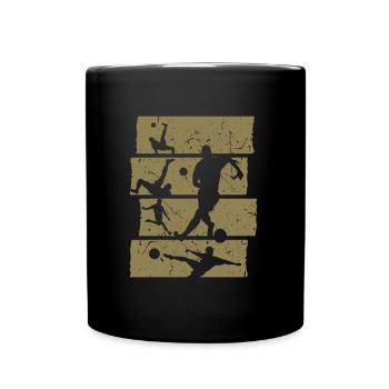Fußball T-Shirt Retro Vintage Fußballspieler - Tasse einfarbig - Schwarz - Vorne