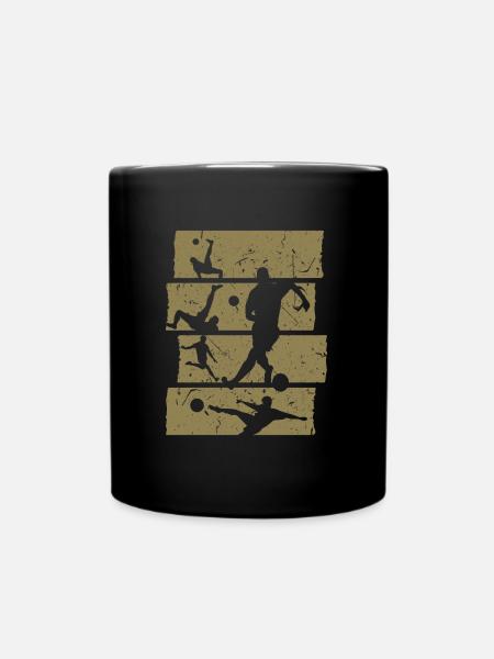 Fußball T-Shirt Retro Vintage Fußballspieler - Tasse einfarbig - Schwarz