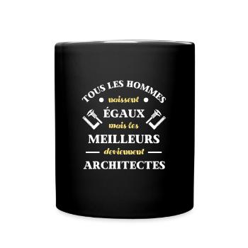 hommes égaux architecte homme humour architecture - Mug uni - noir - Devant