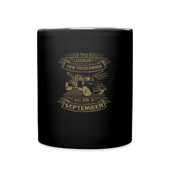 Legendary tow truck driver in September - Full Colour Mug - black - Front