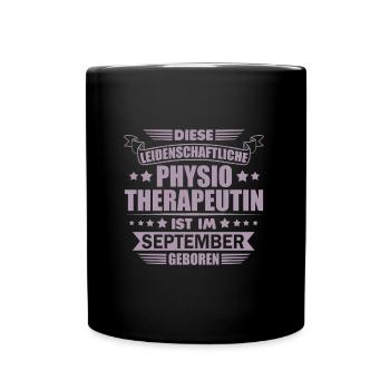 diese Physiotherapeutin ist im September geboren - Tasse einfarbig - Schwarz - Vorne