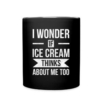 Je me demande si Ice Cream for Frozen et moi - Mug uni - noir - Devant
