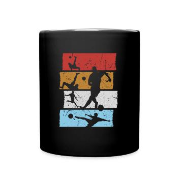 Fußball T-Shirt Retro Vintage Fußballspieler - Tasse einfarbig - Schwarz - Vorne