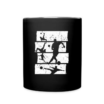 Fußball T-Shirt Retro Vintage Fußballspieler - Tasse einfarbig - Schwarz - Vorne